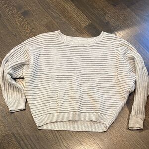 Harper Cream Ribbed Knit Sweater